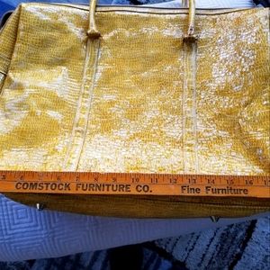 BCBG MAXAZRA GORGEOUS GOLD CARRYON ~ TOTE - LUGGAGE NWOT Pebble Leather Look